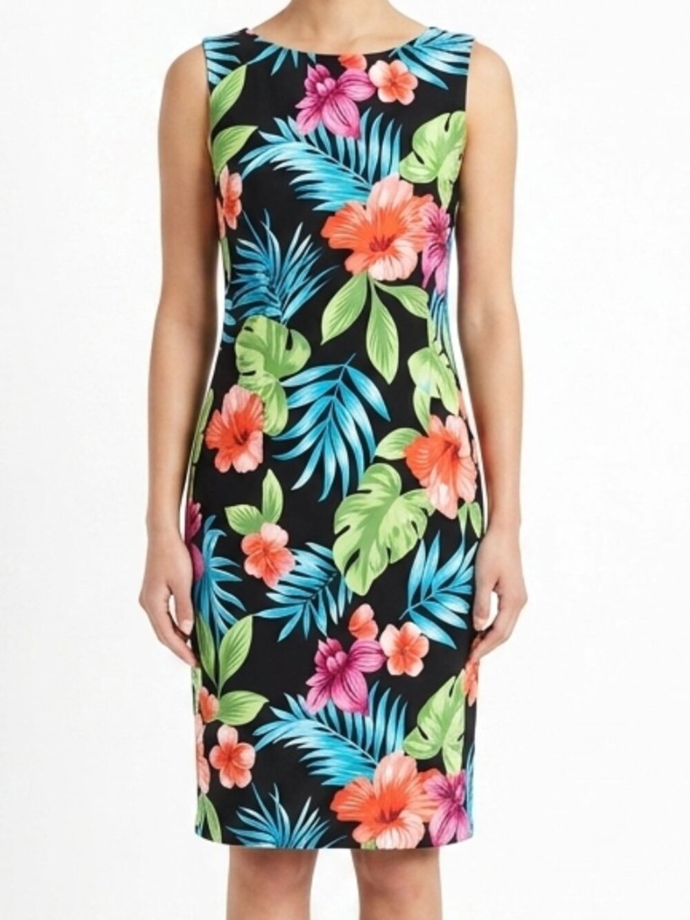 AGB Tropical Print Sheath Dress- Sz. 8